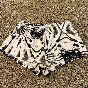 Terry Black & White Tie Dye Shorts Size Small in Like New Condituon